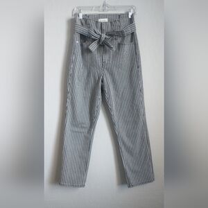Frame Denim Black and White High Waisted Striped Pants Size 29